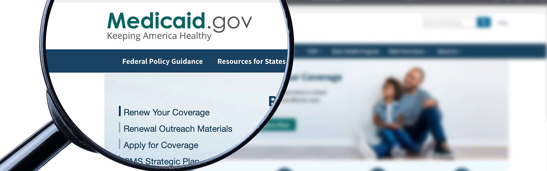 Medicaid.gov company logo icon on website / shutterstock.com