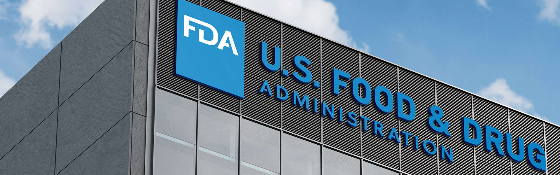 Food and Drug Administration (FDA) logo seen on top of the glass building / shutterstock.com